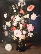 Ambrosius Bosschaert Flowers in a glass vase oil painting on canvas
